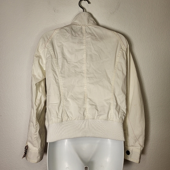 Burberry of London White Moto Jacket size XLarge - Picture 2 of 8